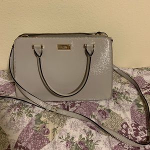 Beautiful shiny grey Kate Spade small satchel